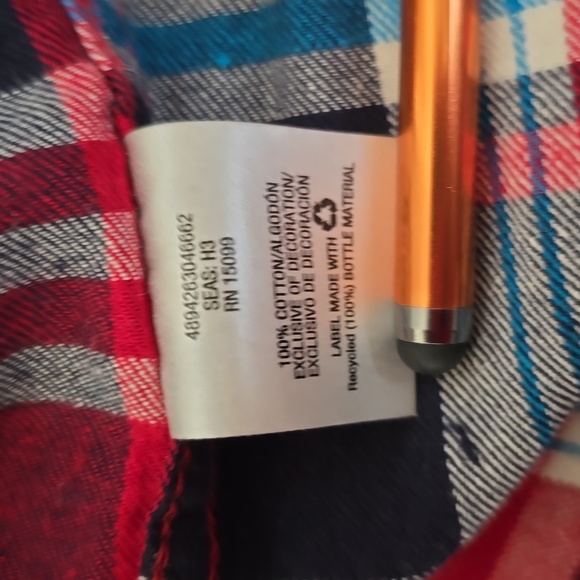 ROEBUCK & CO. MENS RED PLAID FLANNEL FRONT SNAP SHIRT SIZE XL - Picture 14 of 15